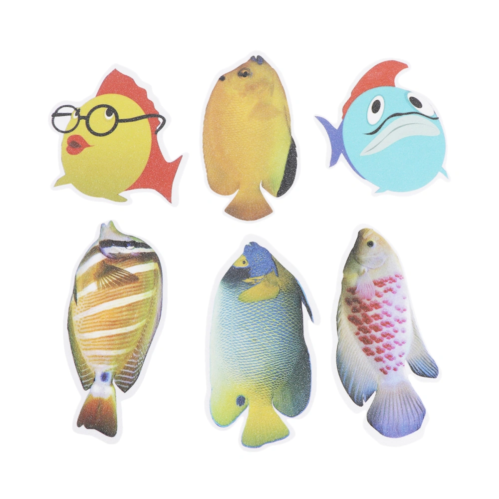 6pcs Adhesive Waterproof Stickers Non-Slip Fish Shape Design for Wet Floor Bathroom