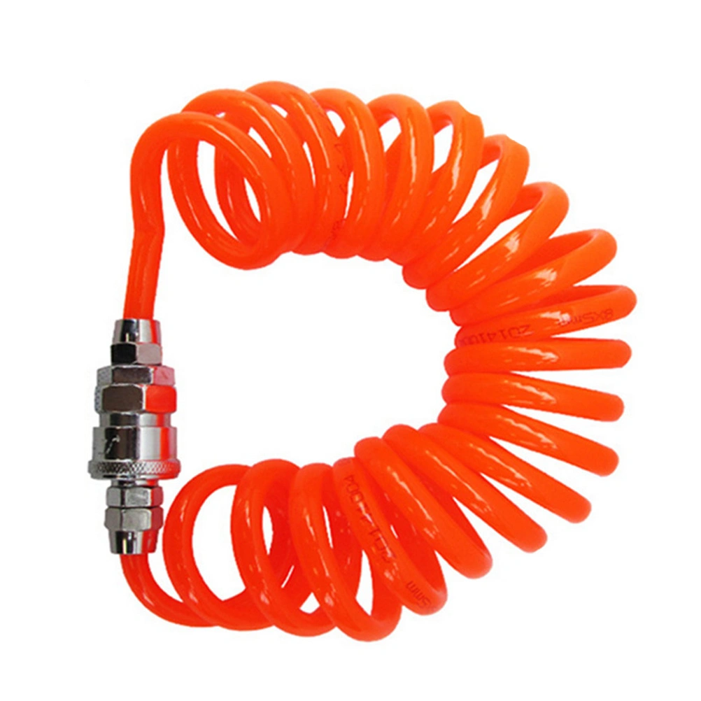 6m Joint PU Air Compressor Spring Tube Telescopic Spiral Tube Pipe Tool Portable Coupler for Compressor Air Tool Red