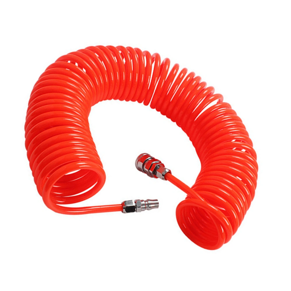 6m Joint PU Air Compressor Spring Tube Telescopic Spiral Tube Pipe Tool Portable Coupler for Compressor Air Tool Red