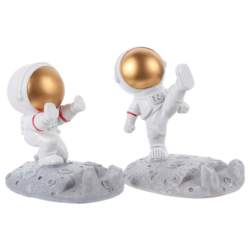 2pcs Astronaut Tabletop Ornament Resins Sculpture Toys Astronaut for Table Decor