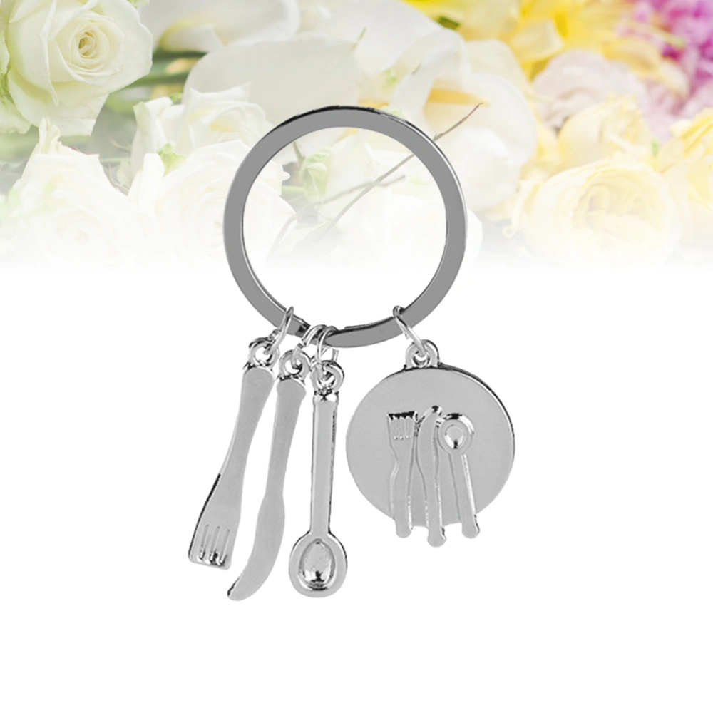 Utensils Keyring Kitchen Fork Spoon Keyring Pendant Key Chain Ring Decoration