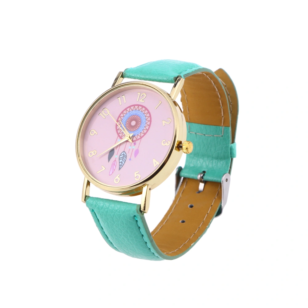 Women Quartz Watch Dream Catcher Belt Trend Simple Casual Students Bracelet Watch for Female (Mint Green)