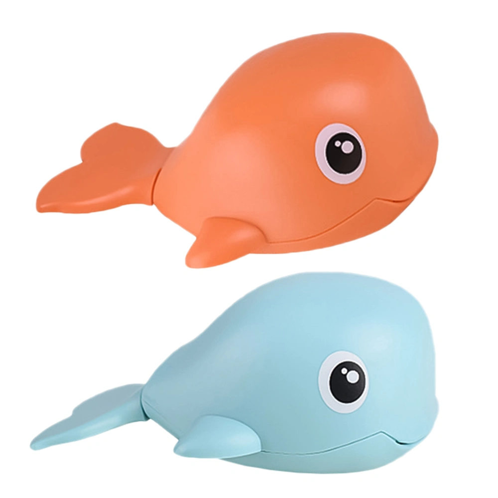 2Pcs Clockwork Swim Whale Toy Baby Bathing Plaything Movable Whale Plaything