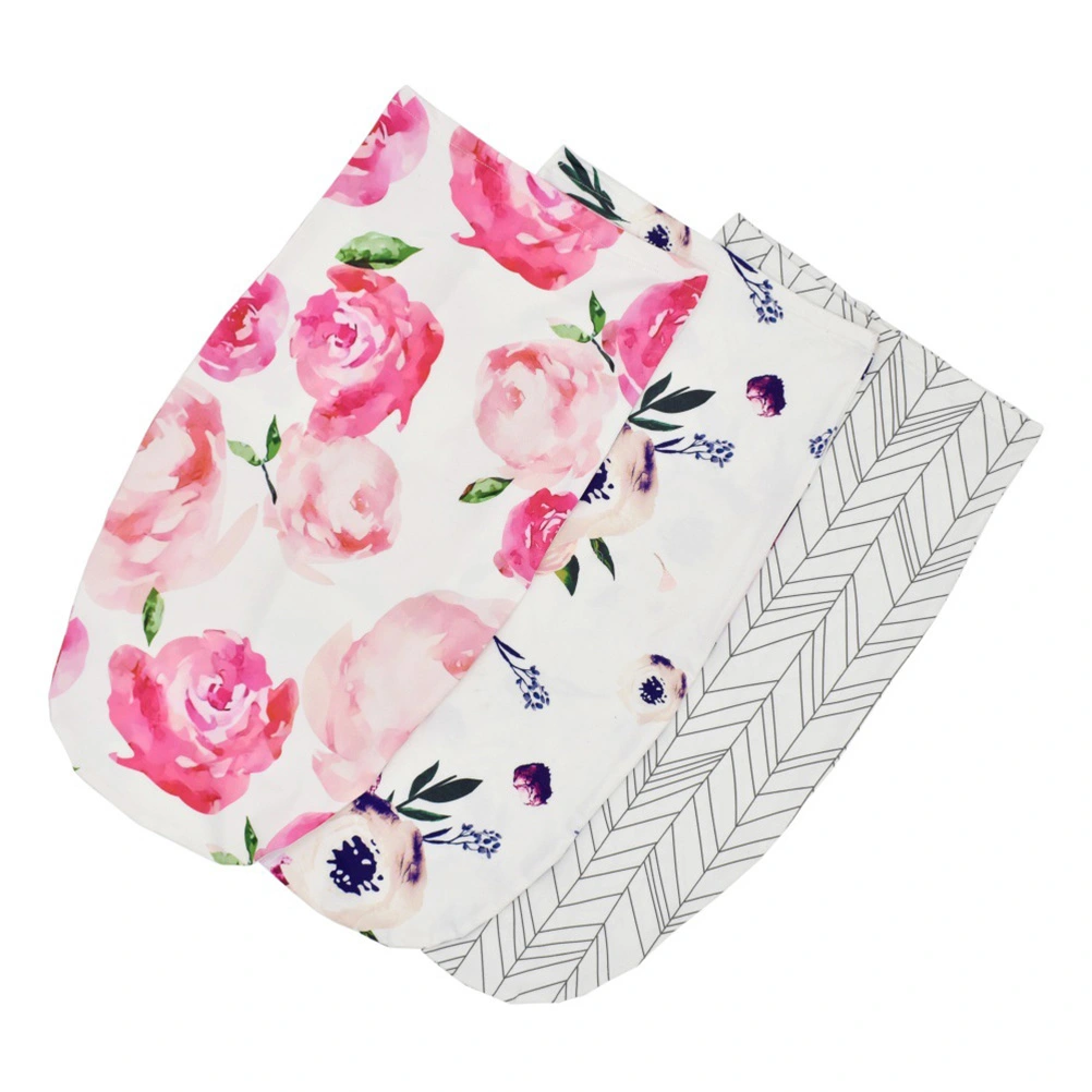 Baby Swaddle Wrap Sleep Sack Rose Flower Printed Elastic Match with A Bowknot for Daily Wear