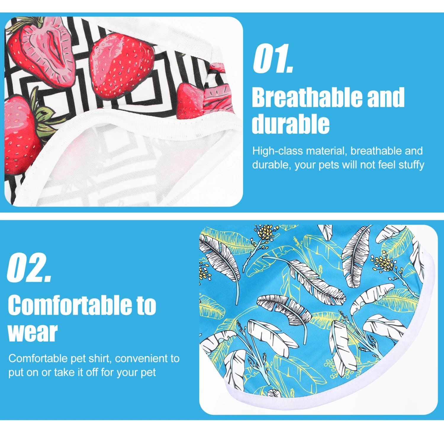 2Pcs Decorative Pet Clothes Wear-resistant Puppy Shirts Comfortable Puppy Clothes