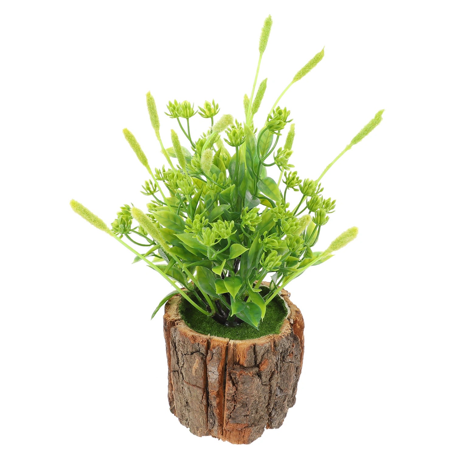 1Pc Artificial Wooden Pot Potted Plant Home Office Garden Decor Potted Plant