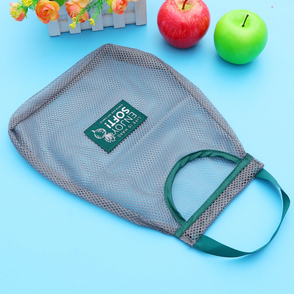 Practical Hanging Storage Pouch Useful Vegetable Fruit Storage Bag Convenient Kitchen Supplies for Home Restaurant (Grey)