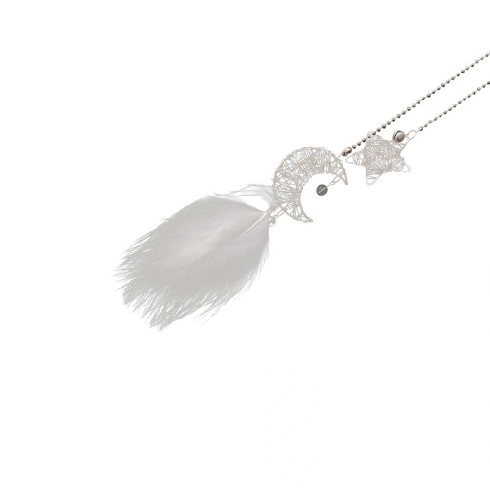 Hollowed Hanging Pendant Star Moon Feather Crafts Hanging Ornament for Home Party Tree Wedding Party White