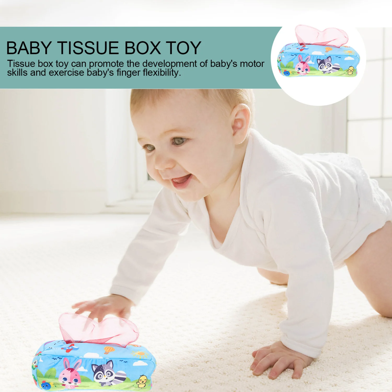Toddler Infant Baby Tissue Box Montessori Tissue Box Sensory Toys Infant Learning Toy