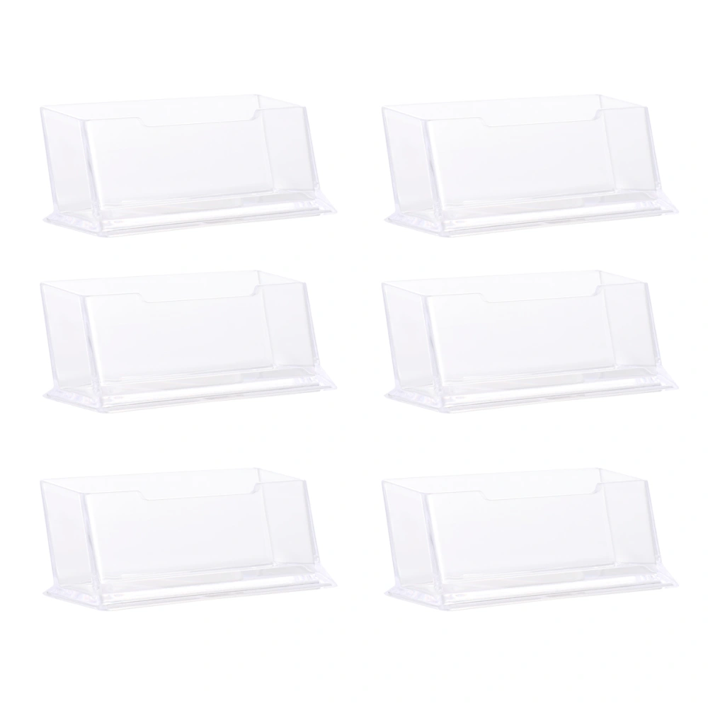 6pcs Desktop Business Case Acrylic Desk Display Stand Transparent Office Name Holder (Single Layer)