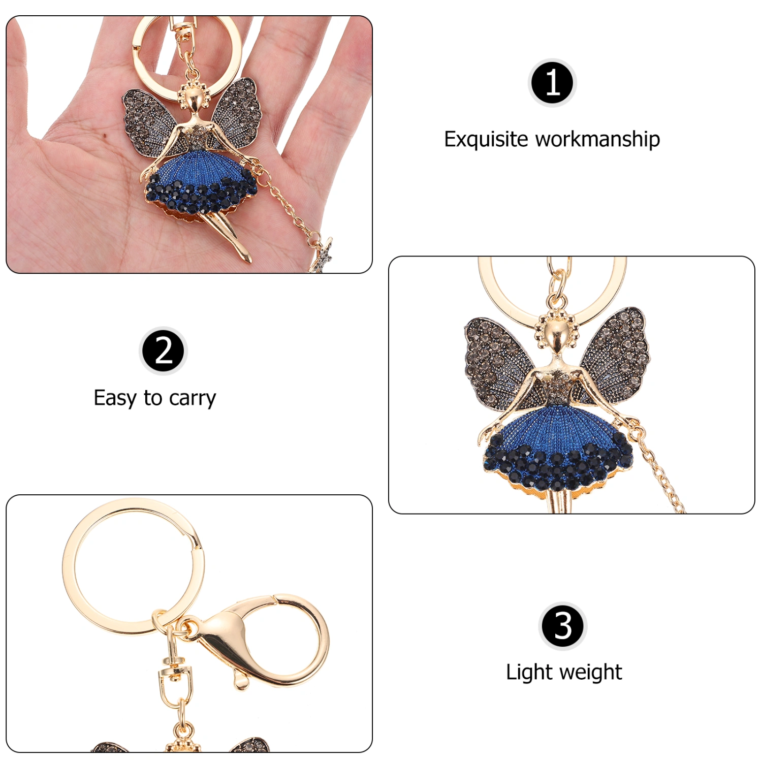 Ballet Girl Design Keychain Ballet Keyring Angel Keychain Bag Hanging Decor