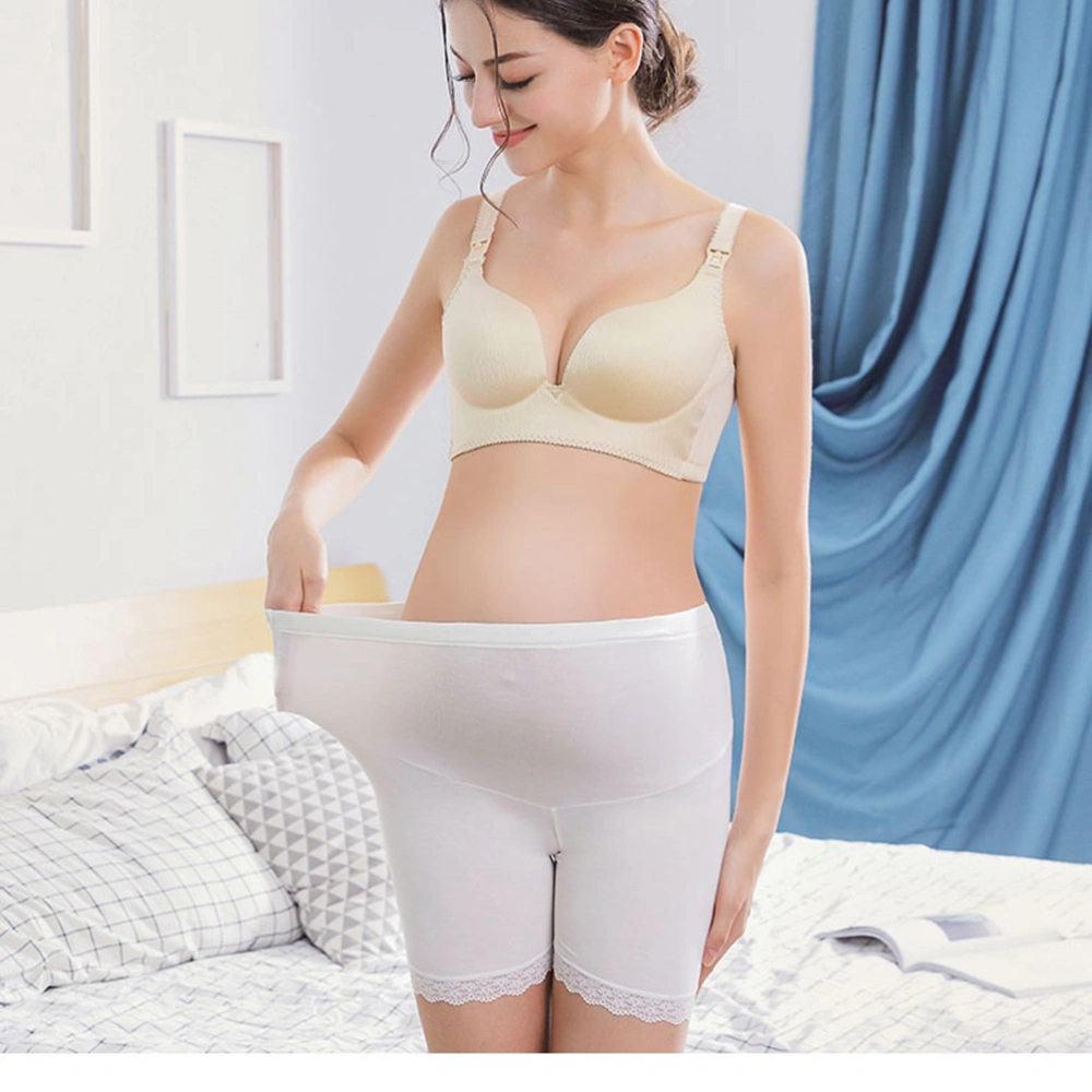 White Women's Maternity Underwear Support Seamless Panties Pregnancy Boyshort Briefs Adjustment Buckle Shorts Pants Size L