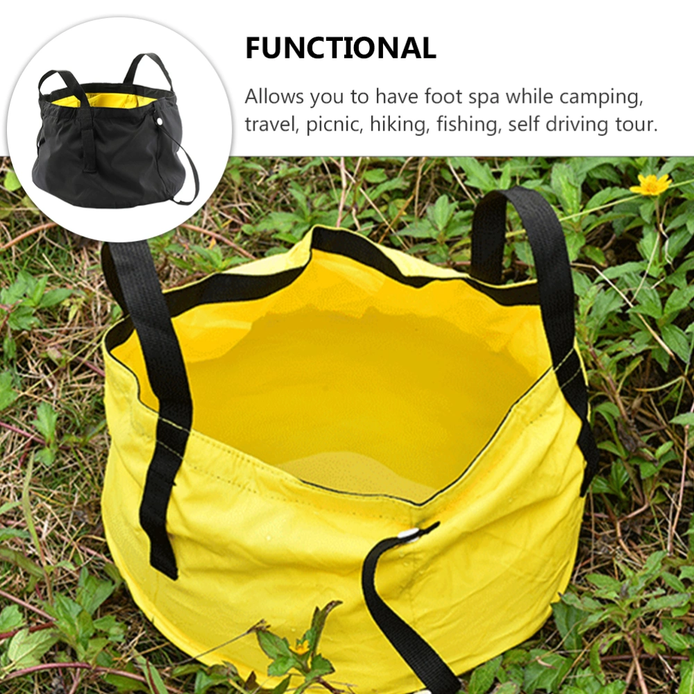 1Pc Collapsible Travel Basin Multi-functional Foldable Water Basin (Yellow)