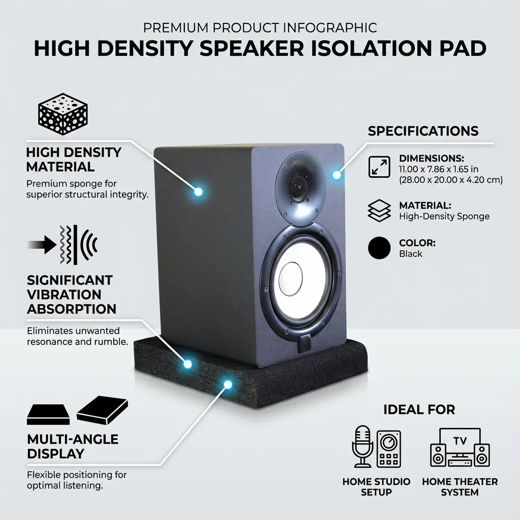 High Density Speaker Isolation Pad Sound Sponge Pad Shock-absorption Cushion