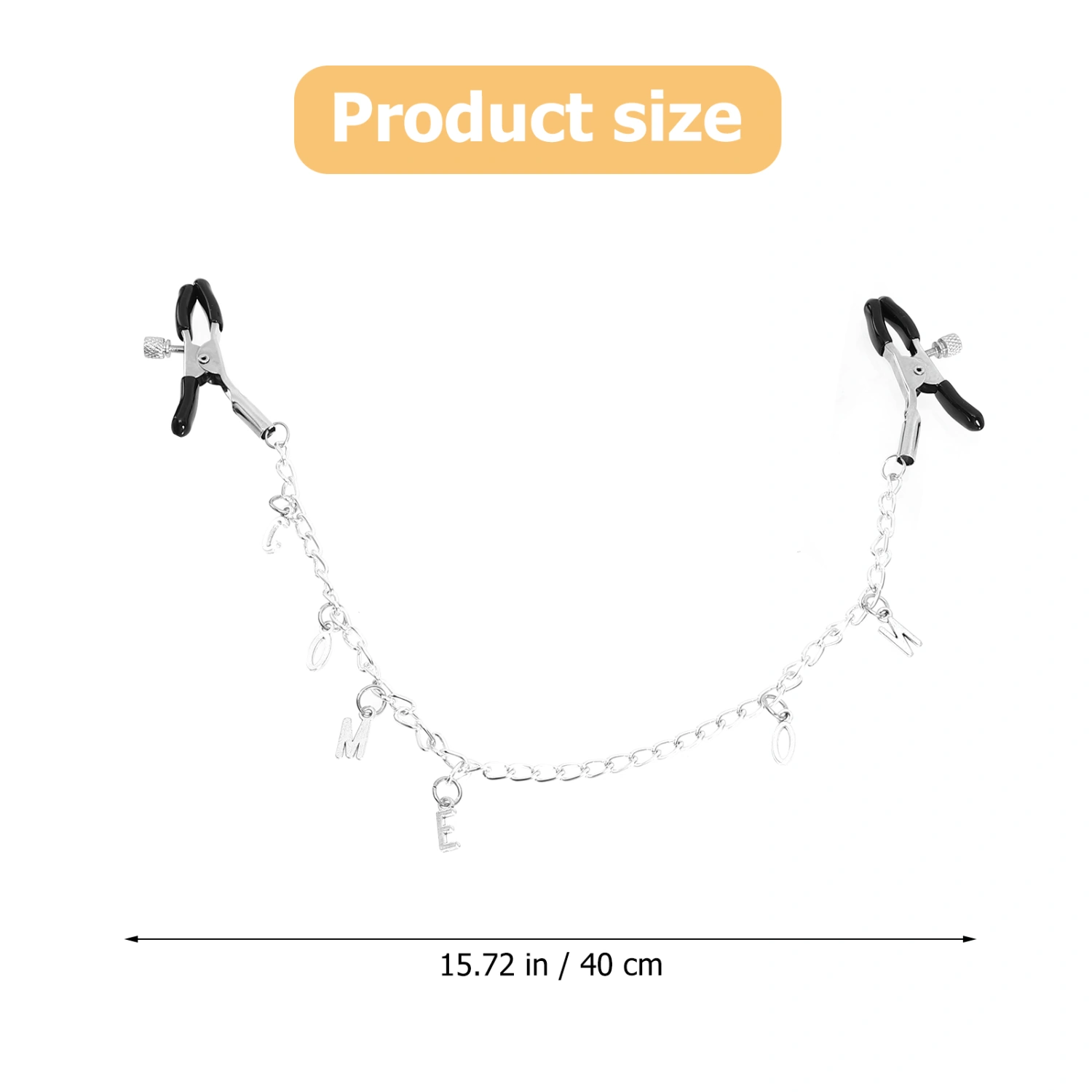 2pcs Labia Clips Flirting Two-Ways Clip Letter Pendant Clamp