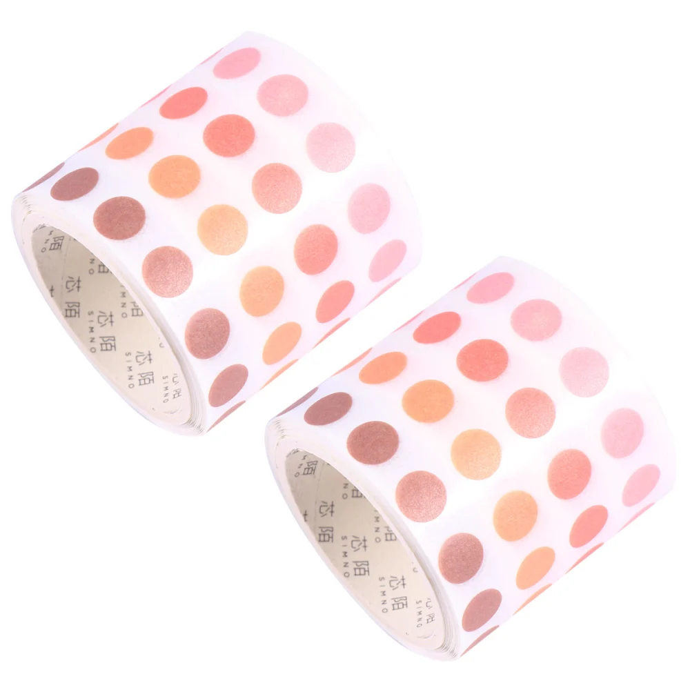 2Pcs Washi Tape Coil Sticky Notes Basic Color Planner Sticker Journal Sticky Paper Band (Mixed)