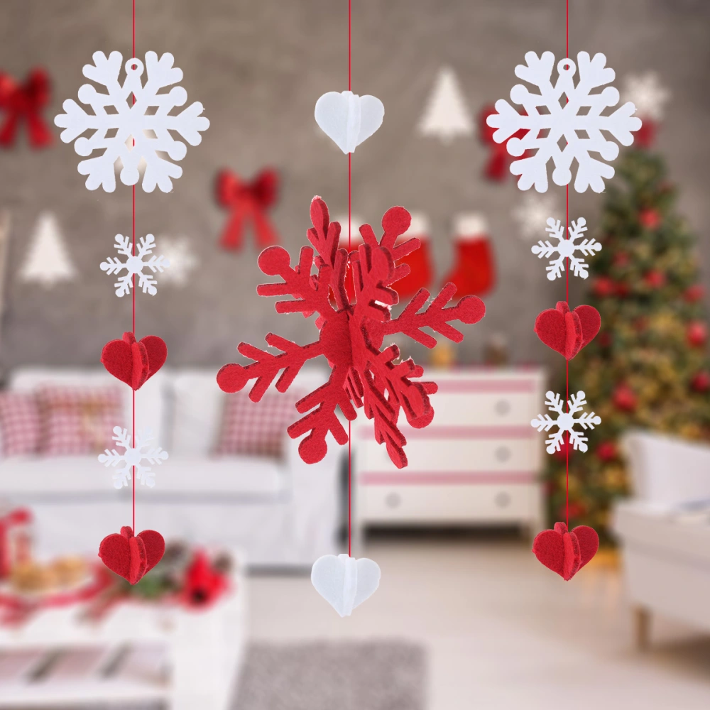 Christmas Felt Cloth Snowflake Hanging Ceiling Decoration Streamers Hanging for Party Supplies (A)