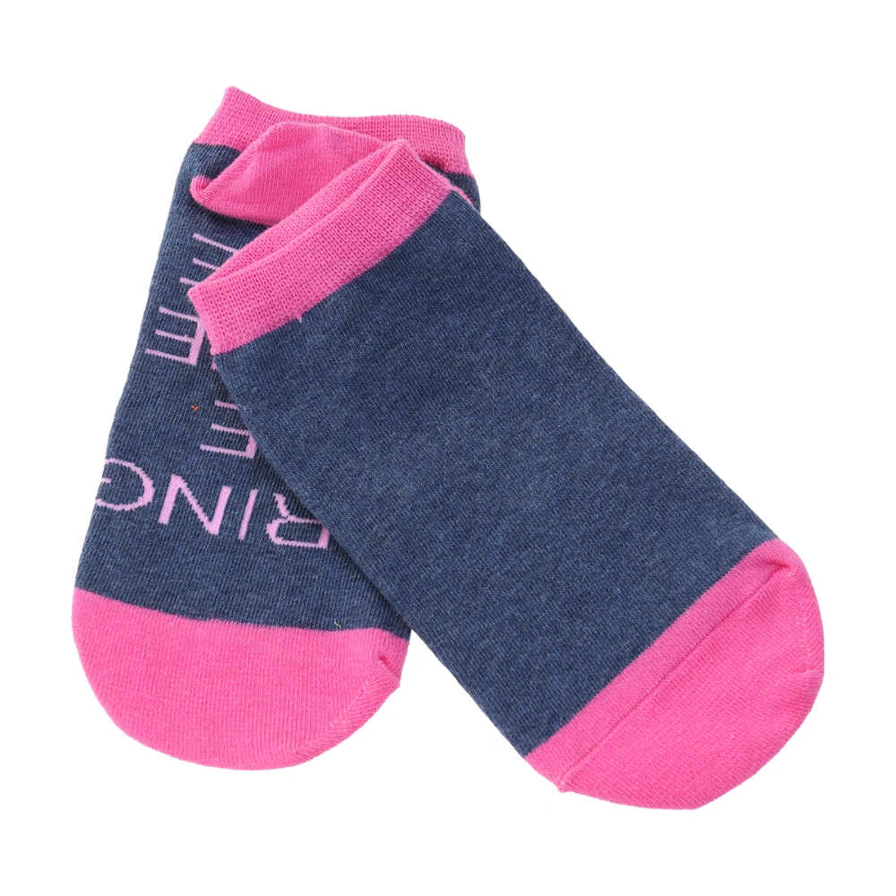 Women's Cotton Funny Crew Socks Novelty Funky Game Wine Party Hosiery (Blue and Pink)