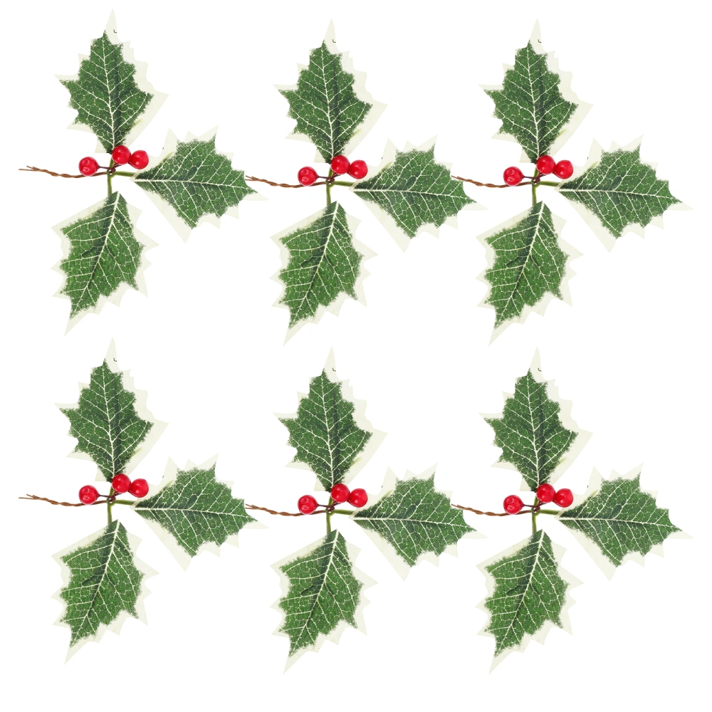 6Pcs Fake Berry Branch Ornaments Christmas Tree Berry Decors DIY Photo Props