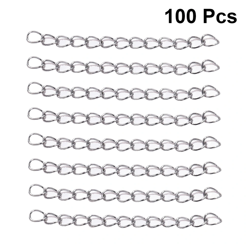 100pcs Stainless Steel Extender Chains DIY Extension Chain Jewelry Making Accessories for Necklace Bracelet (5cm)