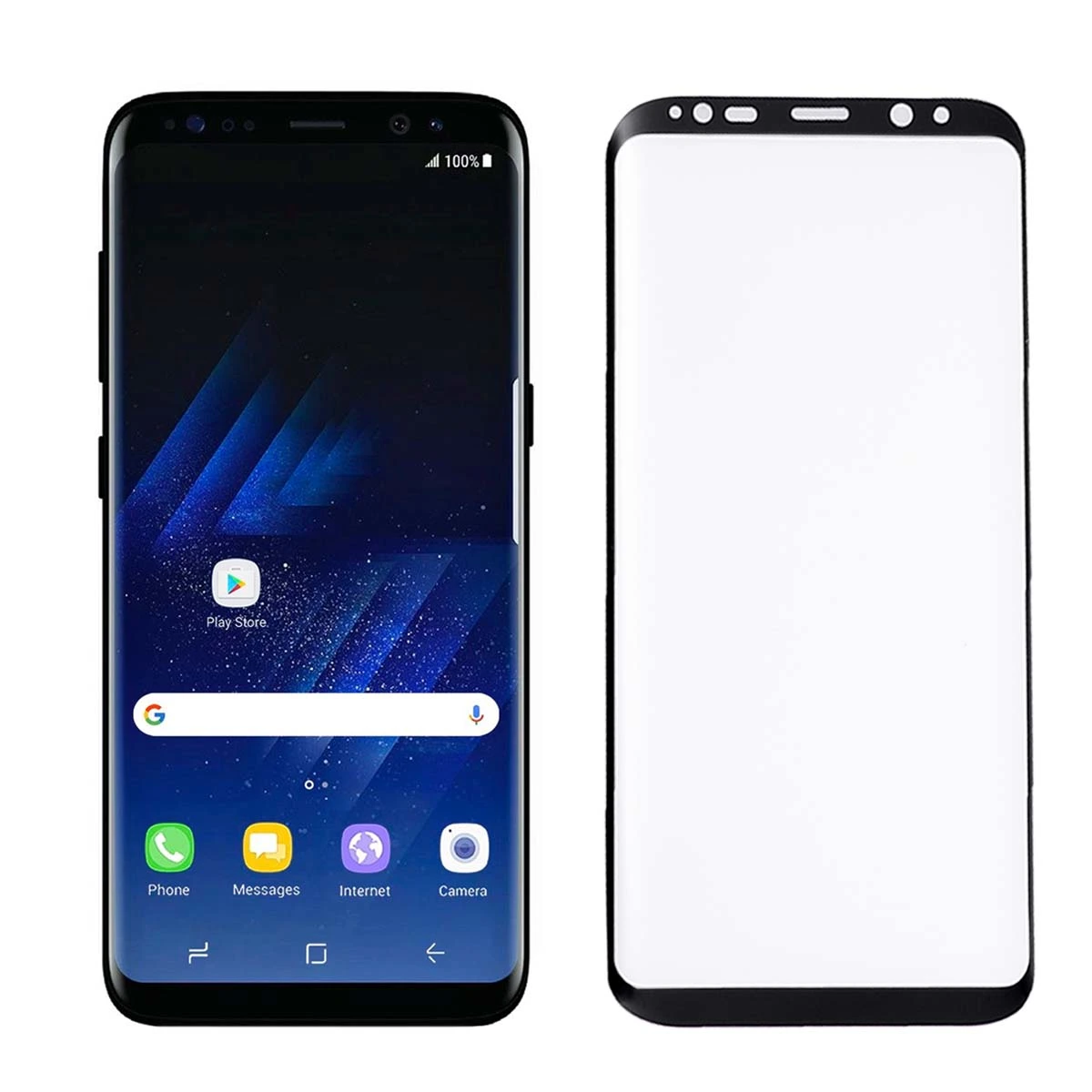 Tempered Glass Screen Protector Explosion-proof Full Coverage 0.2mm 5D 9H Hardness Screen Protector Film for GALAXY S8 Plus (Black)