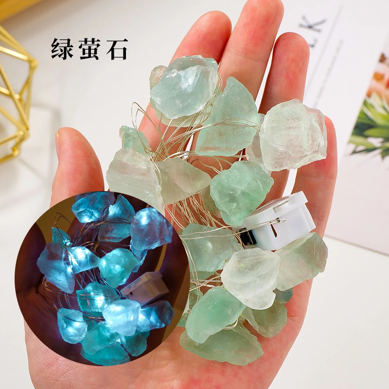 Crystal Stone String Light Decorative String Light Natural Crystal Hanging String Light Home Decoration