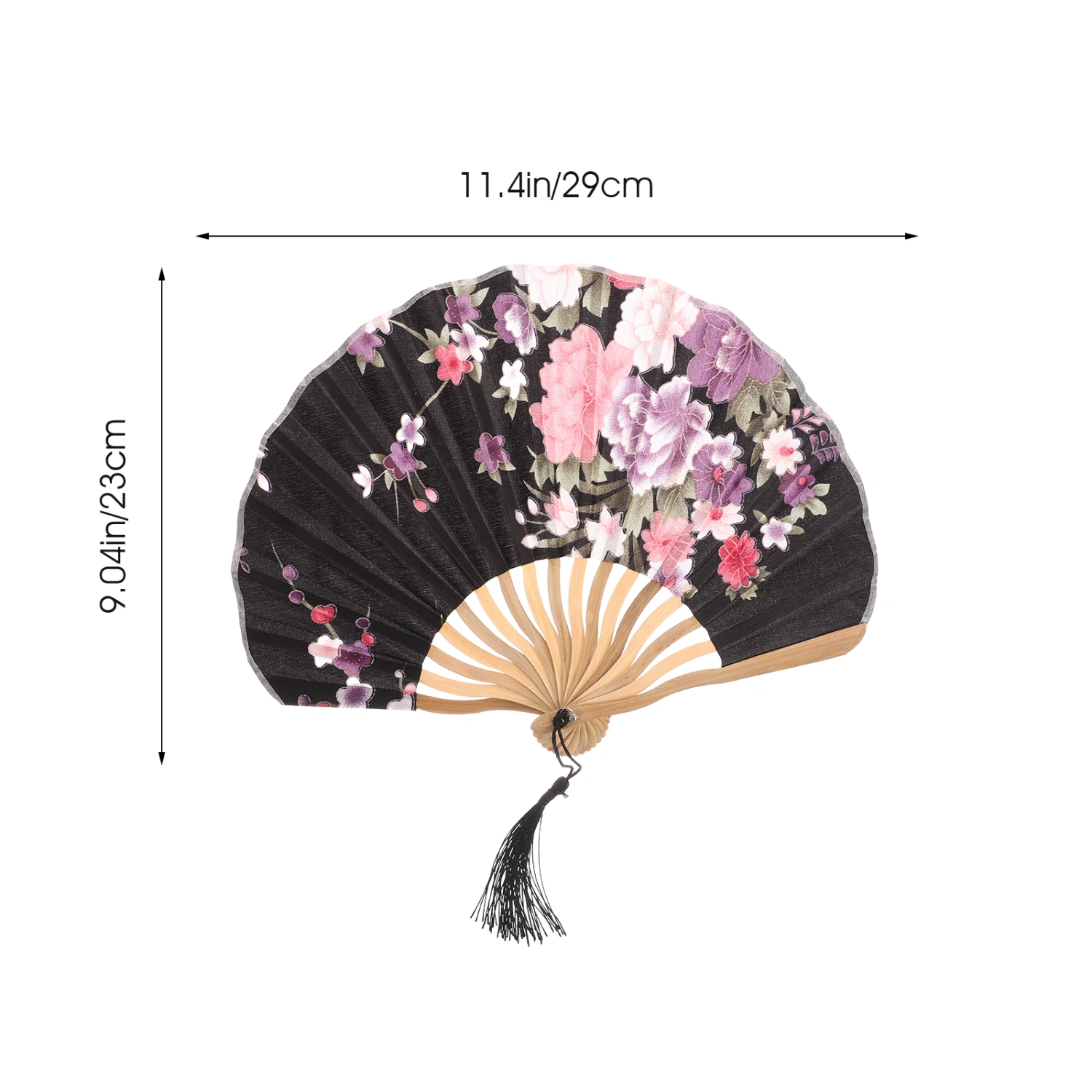 2pcs Japanese Style Fans Wood Folding Fan Dancing Handheld Fans Home Decor