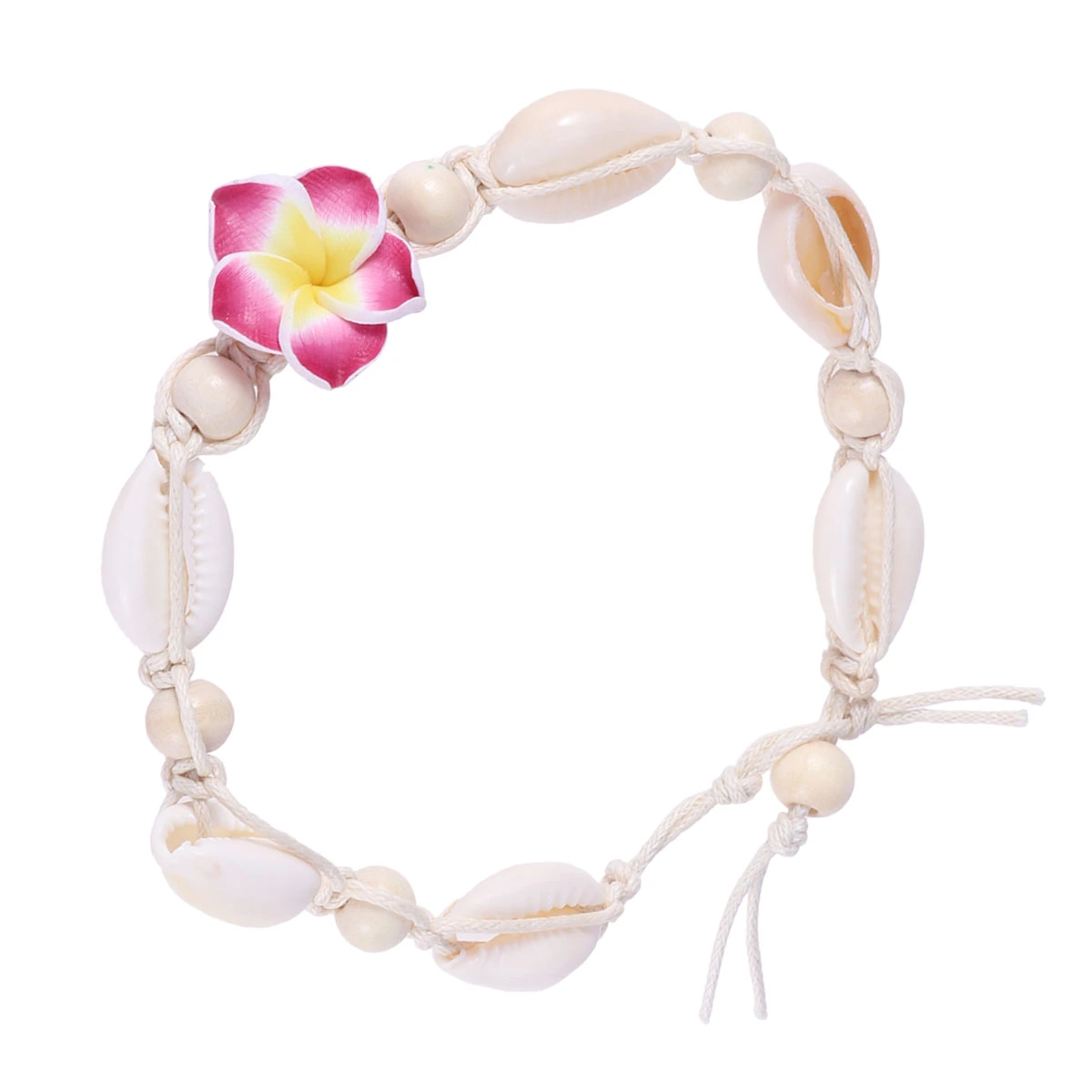 Beach Style Pendant Anklet Hawaiian Flower Shell Anklet Adjustable Ankle Accessory for Women Ladies and Girls