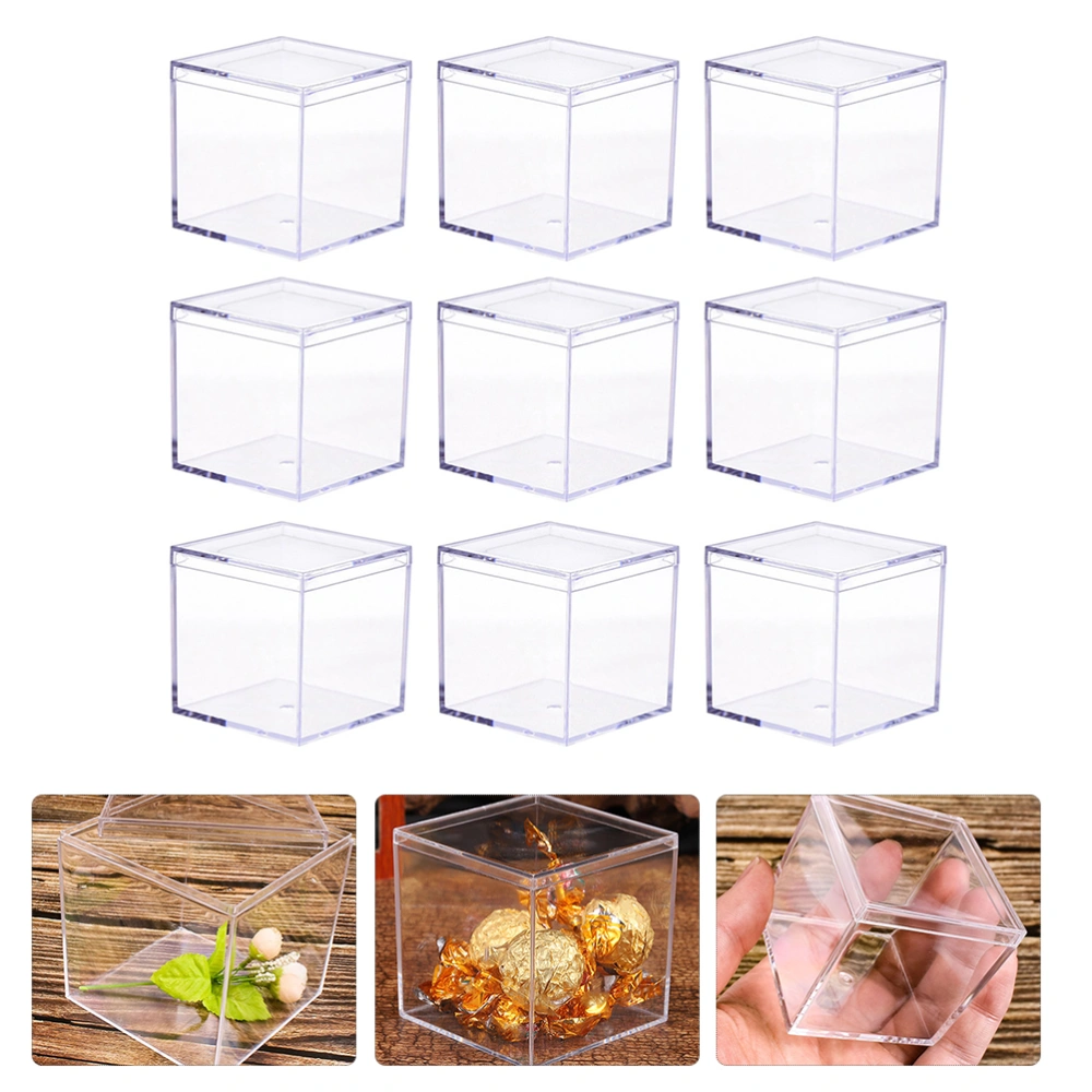 9Pcs Household Jewelry Boxes Transparent Jewelry Storage Cases Portable Acrylic Cases