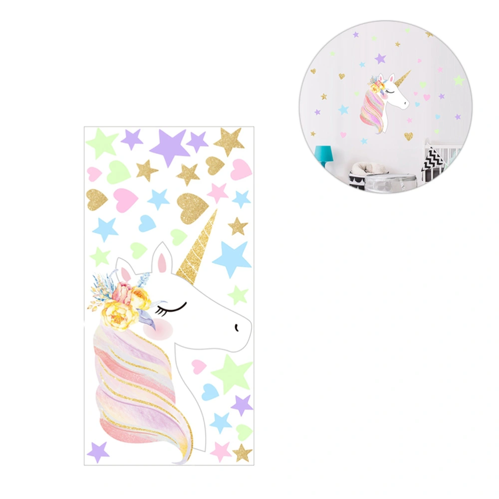 Star Unicorn Wall Stickers Removable Wall Decals DIY Wall Decor for Living Room Bedroom