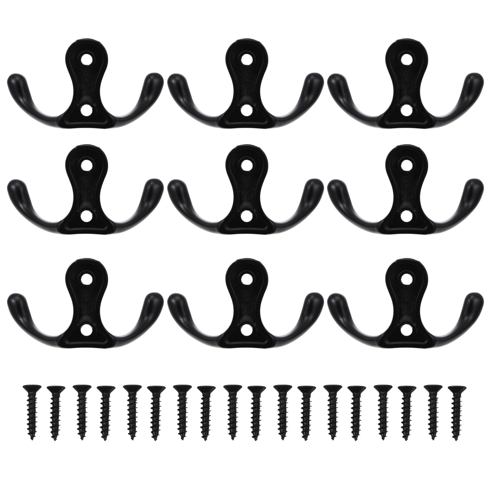 10pcs Sturdy Dual-hook Wall Hangers Room Wall Clothes Hangers Clothes Hooks