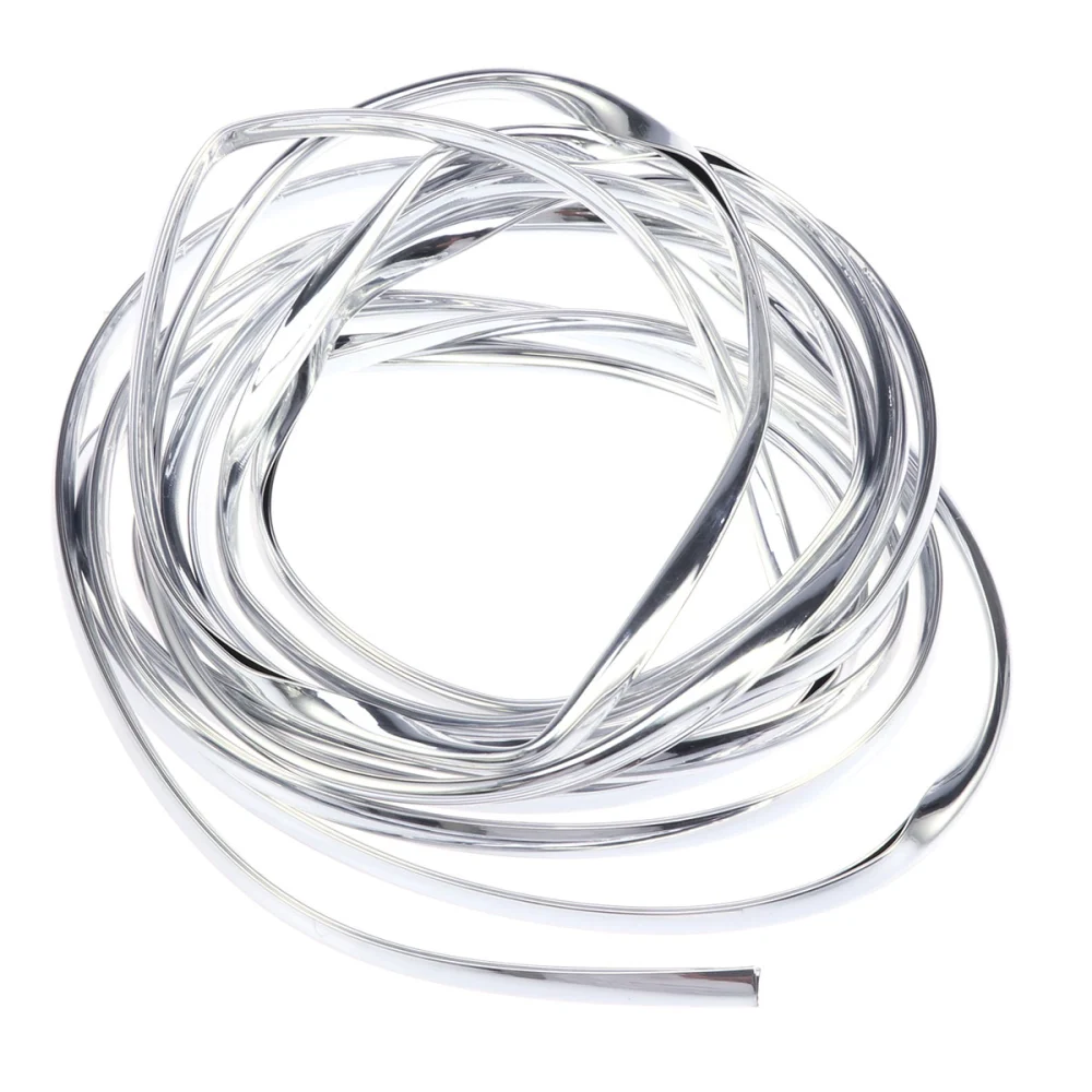 4M Car Styling Car Decorative Strip U-Shaped Interior Mouldings Decorative Filler (Silver)