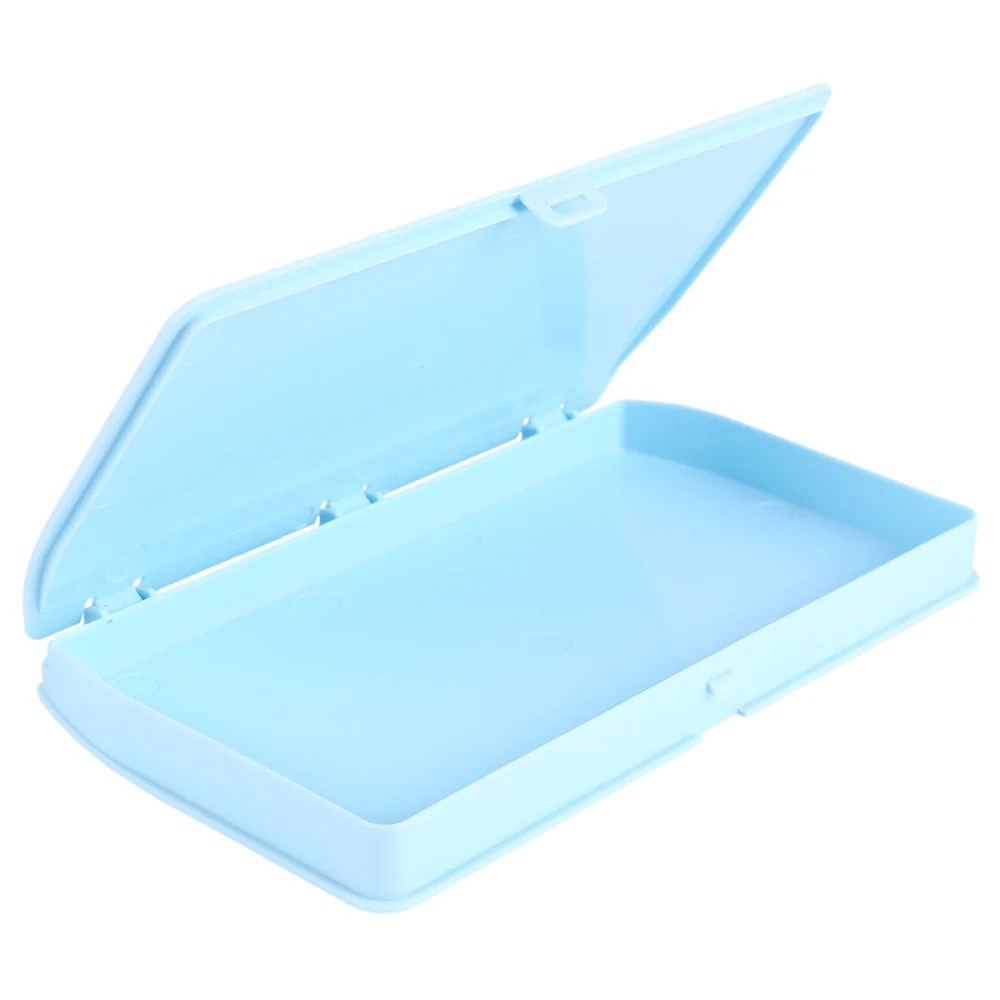 1Pc Plastic Box for Masks Storage Box for Mask Face Cover Box Flat Storage Box (Sky-blue)