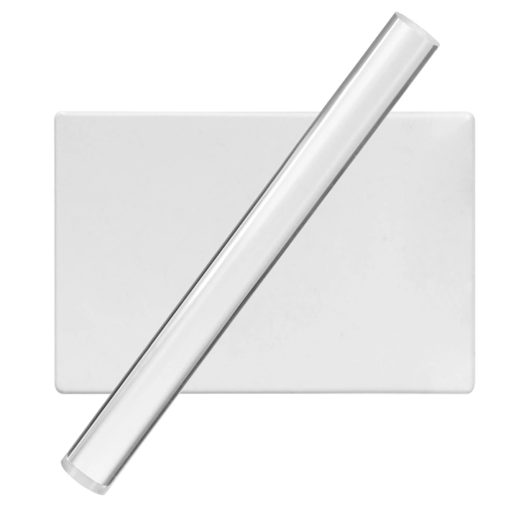 ULTNICE 2pcs Acrylic Clay Roller with Acrylic Sheet Backing Board Essential Modelling Clay Tools