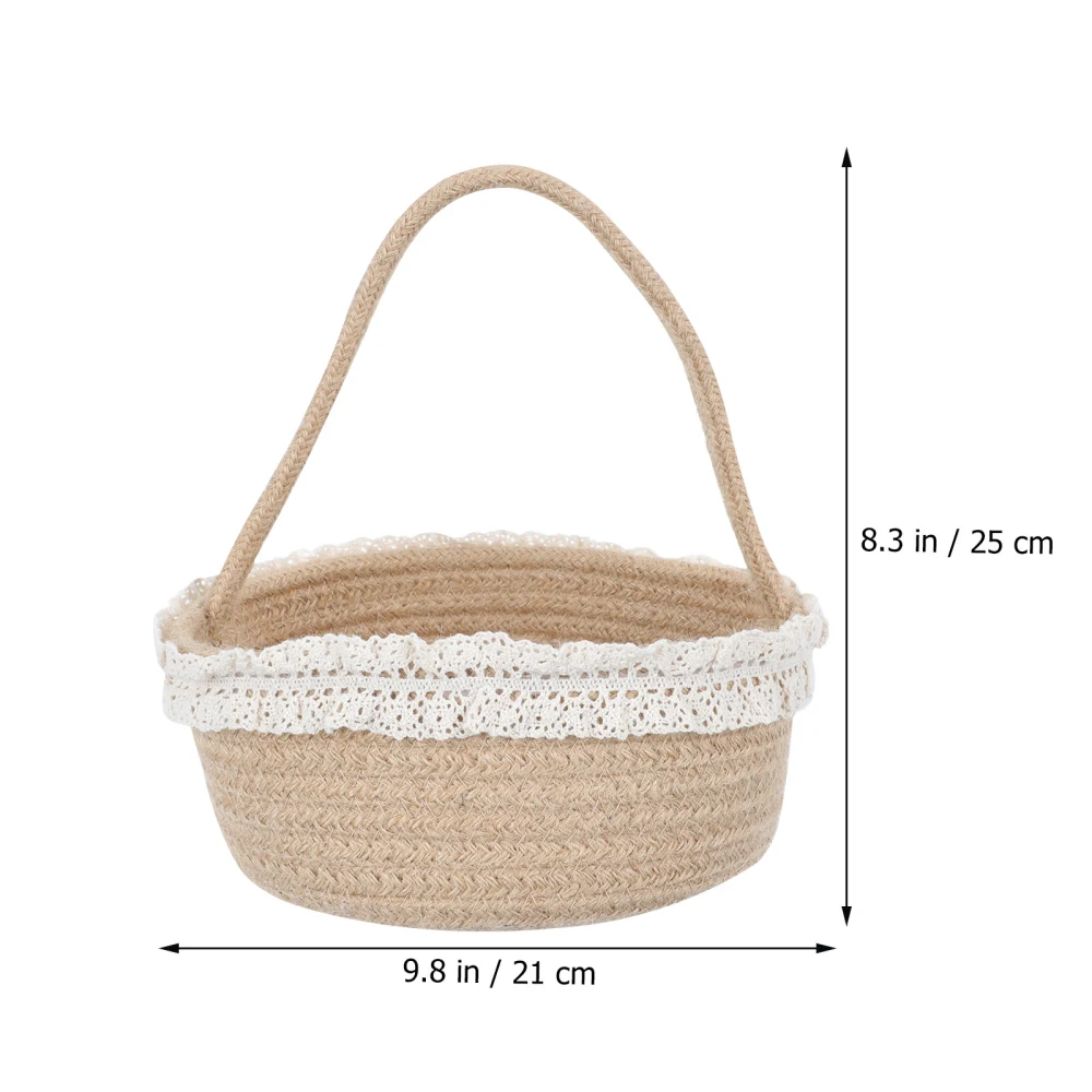 1Pc Decorative Storage Basket Multipurpose Natural Linen Weaving Storage Box