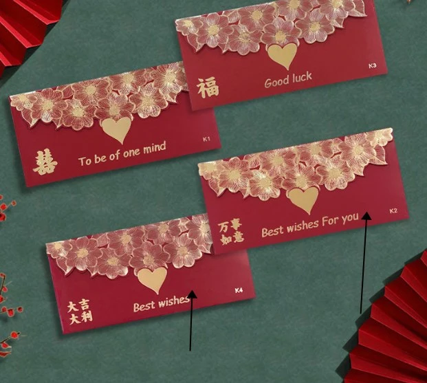 60Pcs Western Style Red Envelopes Wedding Money Packets Red Envelopes Lucky Money Packets