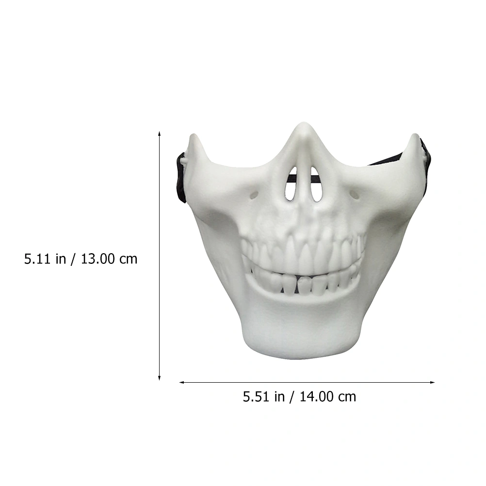 Skull Skeleton Mask Full Face Protector Halloween Mask for Cosplay Masquerade Party (White)