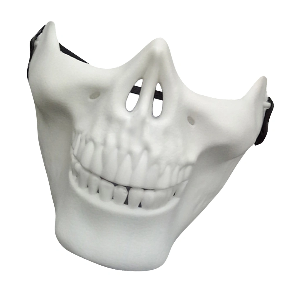 Skull Skeleton Mask Full Face Protector Halloween Mask for Cosplay Masquerade Party (White)