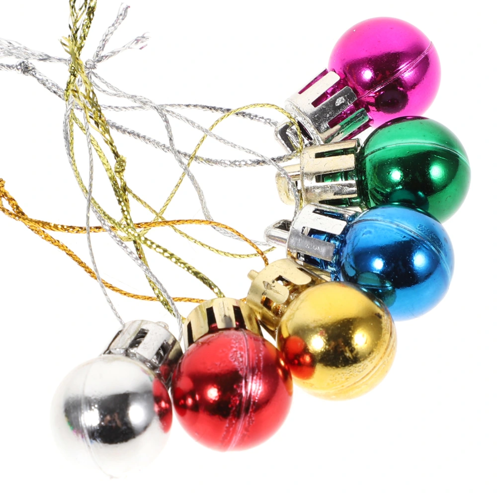 24pcs 2CM Christmas Pendant Miniature Ball Hanging Decor Xmas Tree Ornaments Layout Decorative Props for Home Store (Mixed Color)