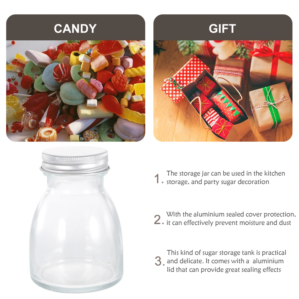 6Pcs Glass Favor Jars Pudding Bottles Cereal Storage Cans  Yogurt Sealed Bottles Seasoning Cans