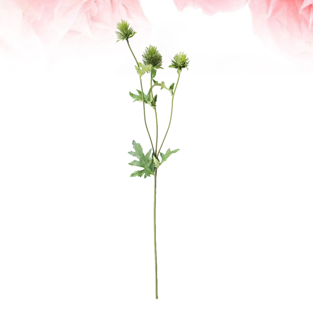 1Pc Realistic Simulation Flower Bunches Lifelike Artificial Flower Adornment Vivid Trifurcate Eryngo Decor Flower Arrangement Supplies for Wedding Home Party Garden (Light Green)