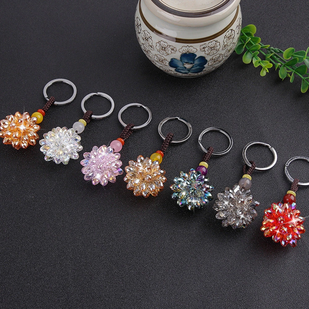 Crystal Car Keychains Stylish Key Holder Delicate Key Ring Key Decoration Small Gift for Women Female (Colorful Green)