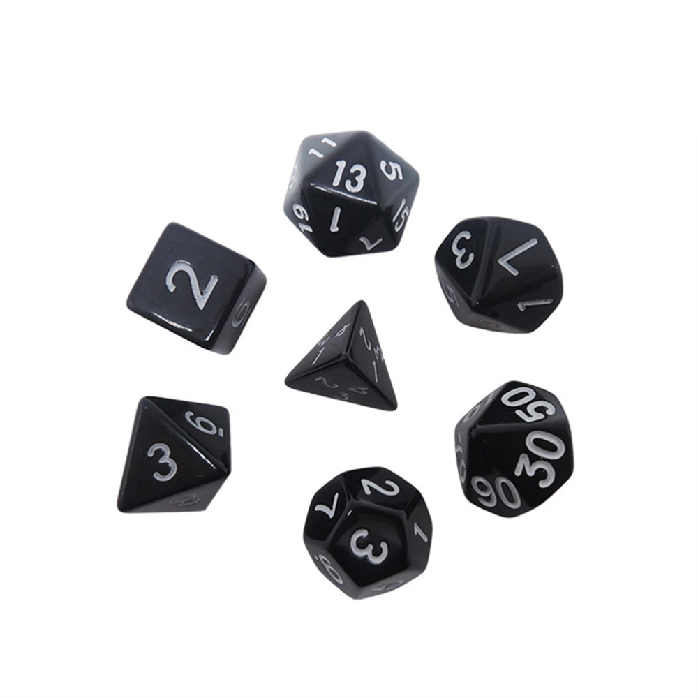 Polyhedral Dice Set 4 Sided-20 Sided Multi Sided Acrylic Dice Game Favours for D & D Games (Black)