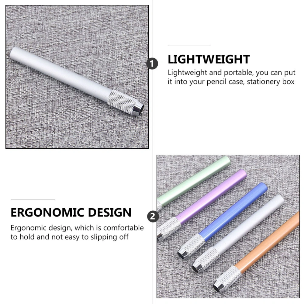 5pcs Metal Pencil Extender Pencil Lengthener Portable Art Pencil Lengthener