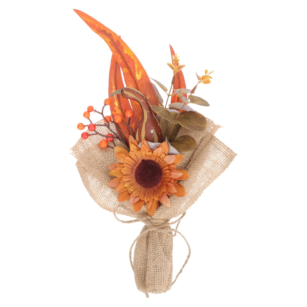 Realistic Maple Leaf Bouquet Decorative Linen Lifelike Artificial Flower Bouquet