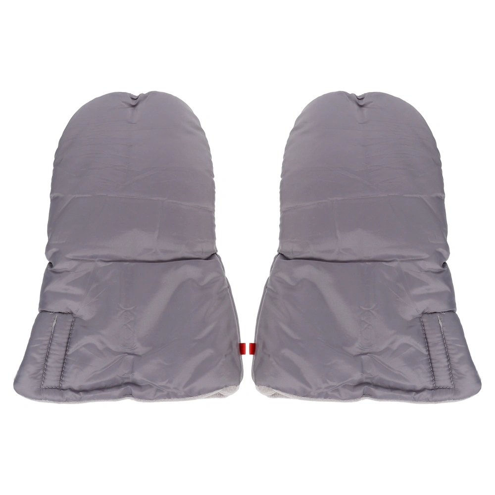 1 Pair Windproof Cart Gloves Thickened Pushchair Hand Warmers (Grey)