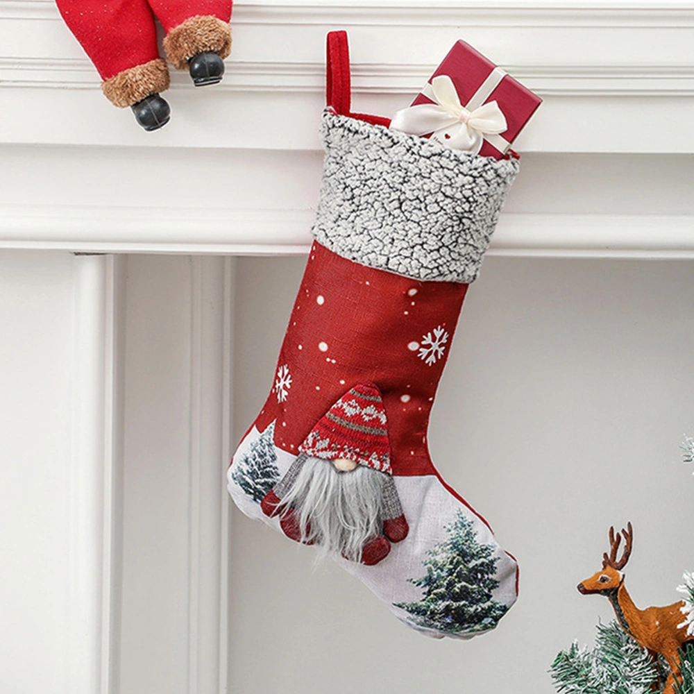 1Pc Christmas Hanging Stockings Cartoon Candy Bags Hanging Pendant Decoration