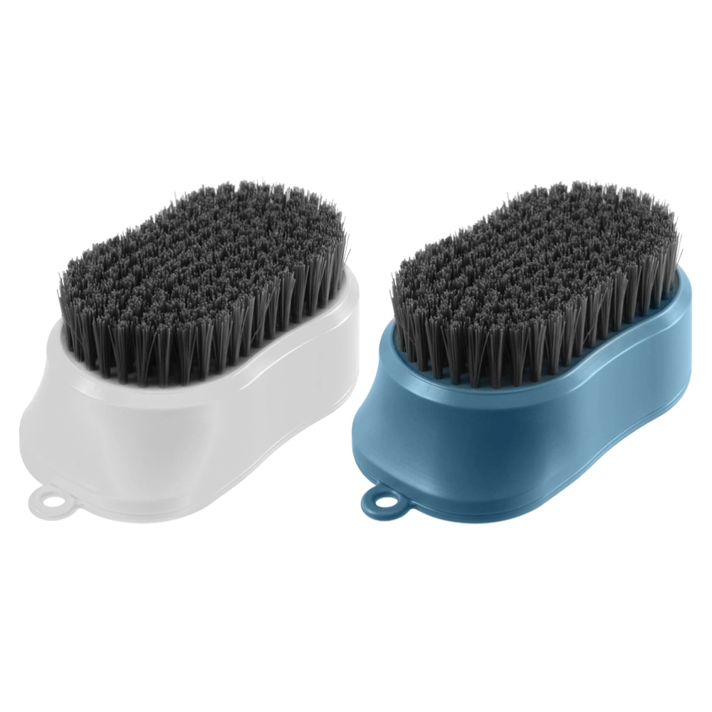 2pcs Shoes Brushes Durable Clothes Brushes Multifunctional Cleaning Brushes Washing Brushe for Home (White and Blue)