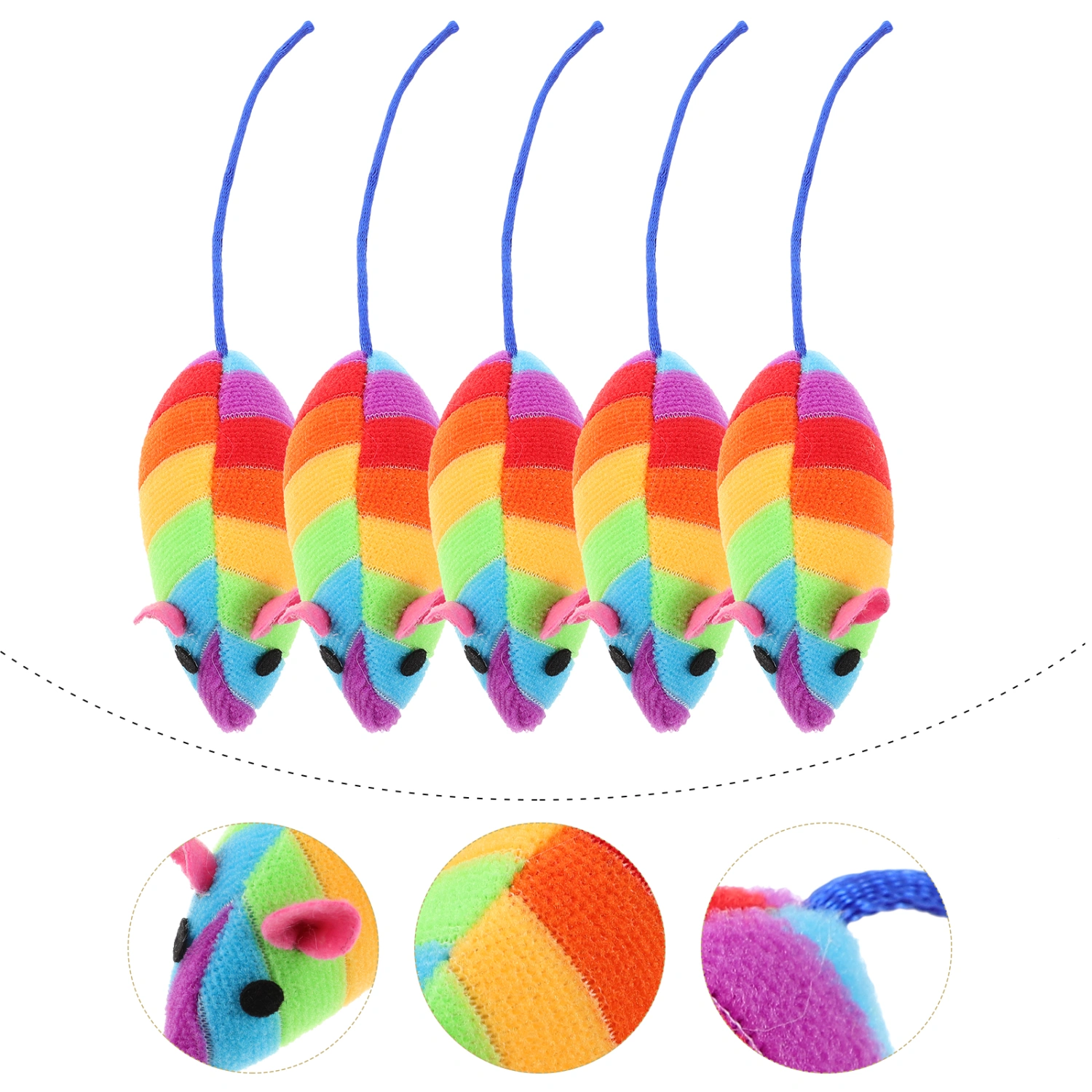 5pcs Cute Cat Toy Cat Mouse Toy Kitten Catnip Toy Pet Interactive Toys Cat Supplies Cat Toys
