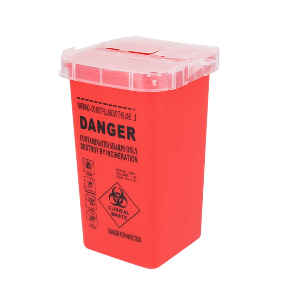 Sharps Box Needles Sharps Disposal Container Supplies and Equipment (Red)